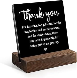 Thank You Acrylic Sign with Wooden Stand, Appreciation Gifts for Men Women Boss Lady Mentor Leader Manager Teacher Supervisor Principal Coworkers, Administrative Professional Day Present