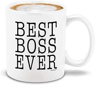 shop4ever Best Boss Ever Ceramic Coffee Mug Tea Cup Funny Novelty Office Humor Gift Mug 11 oz Birthday Christmas Appreciation Gift for Boss Coworker Manager Him Her