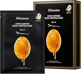 JMsolution Honey Luminous Royal Propolis Mask Plus (10 Sheets, 30ml Each) | Propolis, Honey & Royal Jelly | Deep Nourishing & Glow Korean Sheet Mask | Hydrating K-Beauty Skincare