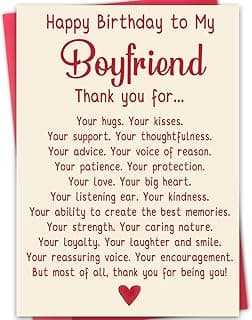 Happy Birthday Card Gifts for Boyfriend,Funny Birthday Card for Boyfriend,Romantic Birthday Gifts for BF,Happy Bday Card