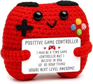 Busy Gaming Life Positive Crochet Controller Graduation Gifts for Son Daughter Mothers Day Birthday, Gamer Gift for Teen Boy Girl, Boy Room Decor, Handmade Gamer Game Controller for Teenage Boy Girl