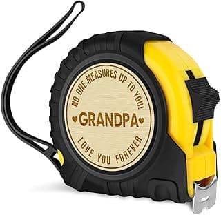 Grandpa Gifts Fathers Day Christmas Birthday Gifts for Grandpa Grandfather Tool Gifts Woodworker Gifts Carpenter Gifts for Grandpa No One Measures Up to You Engraved Tape Measure 25 FT
