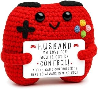 Busy Gaming Life Crochet Game Controller Gifts for Husband Fathers Day Birthday, Best Husband Ever Gifts for Wedding Anniversary from Wife, Anniversary Card Gift for Husband