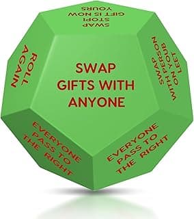 Santa Swap Gift Exchange Dice, 3 * 3in Exchange Gifts Family Game, Christmas Stocking Stuffers Gift Exchange Dice Games for Friends for Xmas, Birthday, Party and Family Night, Holiday