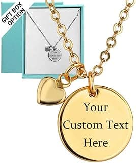 Yay! Personalized Gifts Personalized Name Necklace for Women - Custom Pendant, Double-Sided Engraved Jewelry Gift, Engravable Gold/Silver/Rose Gold Gift for Mom Her Birthday Mother's Day