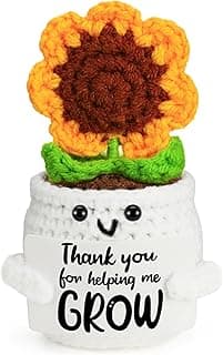 MBL Teacher Appreciation Gifts for Women - Thank You Sunflower Crochet Flower Teacher’s Day Retirement Inspirational Graduation Gift for Teachers Boss Lady Assistant Principal Coworker Supervisor