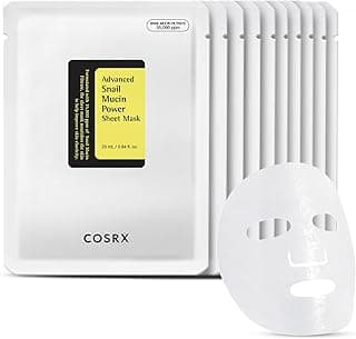 COSRX Snail Mucin Sheet Mask 10 EA with Snail Mucin Serum, Hydrating Face Sheet Masks for Dry & Sensitive Skin, Korean Face Mask, Korean Skin Care