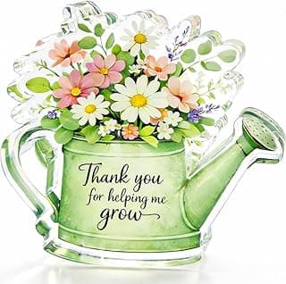 Teacher Appreciation Gifts, Thank You Gifts for Women, Teacher Gifts, Thank You For Helping Me Grow Acrylic Plaque, Mothers day Gifts, Emotional Support Desk Decor Teacher’s Day Nurse Appreciation Week Friend Coworker Gardenring Gifts