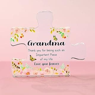 Gifts for Grandma, Unique Grandmother Gifts from Daughter Son, Engraved Butterfly-Shaped Acrylic Keepsake Presents 3.9x3.3 Inch - Heartwarming Birthday Gift, Christmas, Thanksgiving (Rubine)