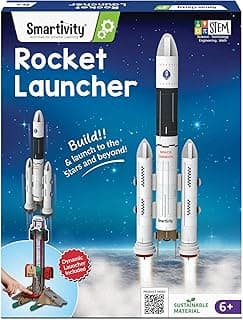 Smartivity Rocket Launcher STEM Kit for Ages 6-12 Years | Build Your Own Rocket with Launcher | Birthday Gift for Smart Kids | DIY Science Toy for Boys & Girls 6,7,8,9,10,11,12 Years Old