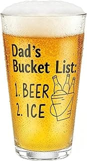 MAVIT Fathers Day Gift for Dad from Daughter Son - 16 OZ Glass Drinking Glasses, Funny Dad Gifts for Father's Day Birthday Retirement, Engraved Pint Beer Glasses Papa Gifts for Men