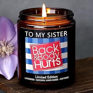 Birthday Gifts for Sister, Gift Ideas for Women, Best Friend, Sisters in Law, Mothers Day Gifts for Sister, Funny Christmas Gift for Sisters, Lavender Candle