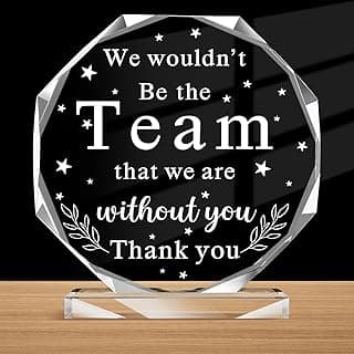 Soaoo Boss Gifts for Women Men, Administrative Professional Day Employee Coworker Gifts Acrylic Plaque, Desk Office Birthday Decor for Female Lady Staff Leader Manager Desk Sign Accessories(Team)