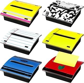 Eaasty 6 Pcs Teacher Appreciation Gifts Pencil Crayon Pop up Sticky Note Dispenser Composition Notebook Sticky Note Holder Classroom School Decor Organizes Accessories for Teacher Office Desk