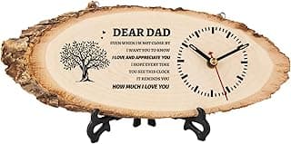 BeauGift Dad Gifts, Wooden Clock Gifts for Daddy from Daughter Son Kids, Daddy Birthday Gift Idea for Papa Father Who Wants Nothing, Fathers Day Present from Child to My Dad