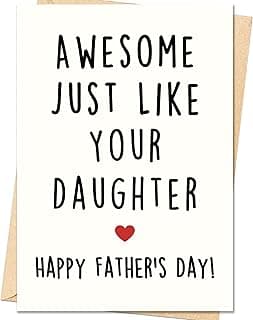 Fathers Day Card,Funny Fathers Day Cards Gifts Decorations for Dad from Daughter,Happy Father's Day Card Gifts Ideas with Envelope,Unique Appreciation Gift for Dad from Daughter