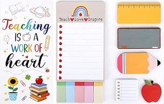 Teacher Appreciation Gifts,Teacher Sticky Notes for Thank You Graduation Last Day of School End of Year Back to School from Students,Cute Post it Note Deals Supplies for Classroom Office