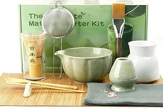 12 Pcs Matcha Whisk Set, Matcha Kit for Ceremony, Matcha Bowl with Spout, Perfect Matcha Making Kit for Matcha Lover, Gift for Friend/Family (12 Pack,Green)