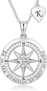 Peeshow Graduation for Her Gifts, 2026 College Graduation Women's Gift, Inspirational 925 Sterling Silver Based Compass Necklaces Gifts for Daughter Granddaughter Friend High School Masters Degree