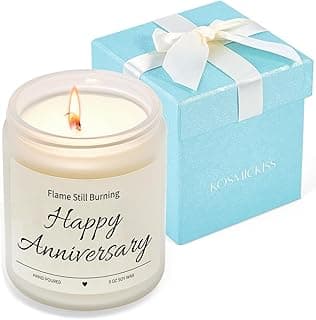 Anniversary Candle Gifts for Women Men, Romantic Gift for Couple Boyfriend Girlfriend Wife Husband, Soy Wax Lavender Scented Candle Aniversario Gift for Her Him