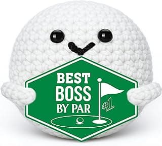 Boss Golf Gifts for Men – Cool Funny Crochet Golf Ball Accessories Office Gift for Boss Lady Bosses Women Manager Supervisor Mentor Male Female, Christmas Birthday from Employee Coworkers