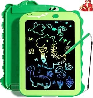 Teriph LCD Writing Tablet for Kids, Colorful Toddlers Toys Drawing Board, Educational Kid Toys, Doodle Pad Dinosaur Toy for 3 4 5 6 7 8 Year Old Boys Girls Birthday Party Xmas,8.5inch & Green