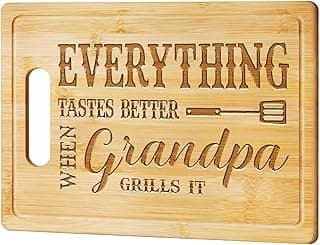 Gifts for Grandpa, Gifts for Grandpa from Grandkids, Father's Day Birthday Christmas Gift for Grandfather, Cutting Board for Grandpa, Best Papaw Gifts, Engraved Bamboo Cutting Board 12.9"L x 9" W