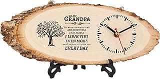 BeauGift Grandpa Gifts, Wooden Clock Birthday Gifts for Granddad from Grandkid Grandson Best Grandfather Ever Gifts to My Gramps Pops Opa Granddaddy