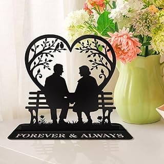 Romantic Couple Metal Tabletop Decor Forever and Always Love Sculpture Wedding Anniversary Keepsake Gift for Husband Wife Parents