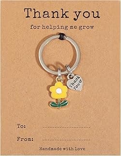 Teacher Appreciation Keychain Gifts in Bulk Teacher Day Christmas Gift Thank You for Helping Me Grow Keychain