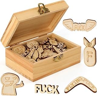 Fucks to Give Box – Funny Gag Gifts for Men Women 50 PCS Joke Tokens, Sarcastic Office Prank Gift, Hilarious Gifts for Friends Coworkers, Father's Day, Birthday, Boss Day, White Elephant Gift