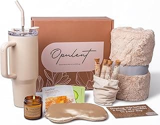 Opulent Luxury Self Care Gifts for Women - Hug in a Box Comfort Care Package - Spa Gift Set with 40 oz Tumbler & Cozy Blanket - Ideal for Get Well, Thinking of You, Birthday, Sympathy & Corporate