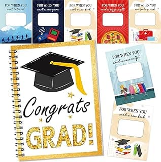 Graduation Gift Card Book 7 x 5 Inch 20 Pages Gift Card Booklet Congrats Grad Organizer Greeting Card College Survival Album Keeper for Graduation Senior Gifts(Gold)
