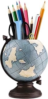 MUAMAX Globe Pen Pencil Holder for Desk Pen Organizer for Desk Desktop Organizer Pencil Cup Pot Desktop Accessories for Home Office School