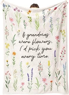 Grandma Gifts, Floral Blanket for Grandma Birthday, Mothers Day, Grandmother Gifts from Grandkids, Soft Throw Blankets 50'' x 60''