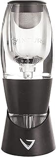 Vinturi Wine Aerator Pourer and Decanter for Red Wines Patented Design Perfectly Aerates Wines By The Glass or Bottle With Distinctive Sound, Includes No-Drip Base & Sediment Screen, Black