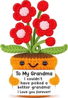 Agantree art Grandma Gifts for Grandma Birthday from Granddaughter Grandson – I Love You Crochet Flower Decor Grandparents Day Christmas for Great Grandma Gigi Nana