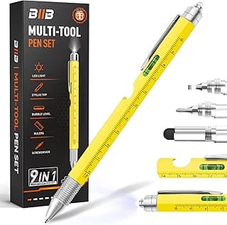 BIIB Fathers Day Gift for Husband Dad, 9 in 1 Multitool Pen Gifts for Men, Personalized Fathers Day Gift Idea for Grandpa, Anniversary Birthday Graduation Gifts for Men Him, Tools Cool Gadgets