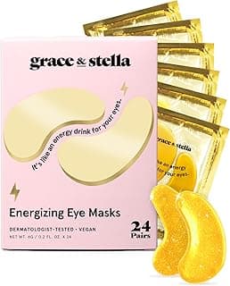 grace & stella Award Winning Under Eye Mask - Birthday Gifts for Women - Gel Eye Patches for Dark Circles, Puffy Eyes, Undereye Bags - Gifts for Mom - Vegan Self Care (24 Pairs, Gold)