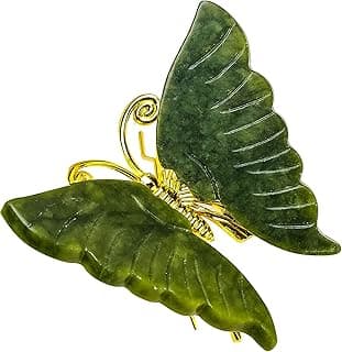 Crystal Butterfly Gold Jade Statue Decoration Healing Crystal Handmade Home Decorative Ornament Gifts (Golden, 3.34)