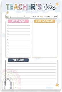 Teacher Gifts, Gifts for New Teachers, Boho Teacher Notepad, To-Do List Notepad, Stationery Must-Have Supplies for Preschool, Elementary, Middle, and High School Teachers