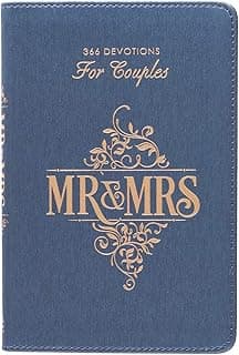 Mr. & Mrs. 366 Devotions for Couples Enrich Your Marriage and Relationship Blue Faux Leather Flexcover Devotional Gift Book w/Ribbon Marker
