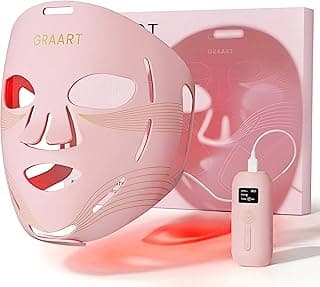 Red Light Therapy for Face & Jawline - FDA Cleared 4D Face Mask with 324 LEDs, 6 Modes (Red/Blue/Infrared) | Cordless for Home & Travel |Luxury Skincare Gifts for Women, Mom, Wife | Pink