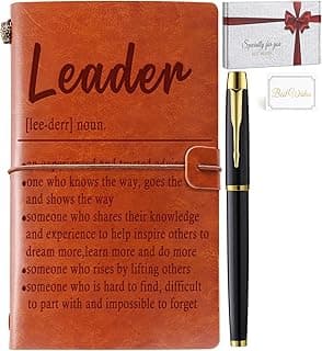 Leadership Gifts Leader Gifts for Women Men, Leader Appreciation Leather Journal Notebook Thank You Gifts Promotion Gifts Retirement Gifts Farewell Gifts for Leader Boss Mentor Supervisor