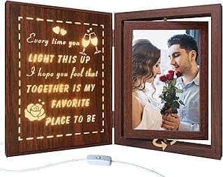 Light Up Couples Picture Frame, USB Powered Romantic Rotating Love Frame for 2 4x6 Photos – Wedding Anniversary or Valentine’s Day Gifts for Couples, Boyfriend, Girlfriend, Husband, Wife