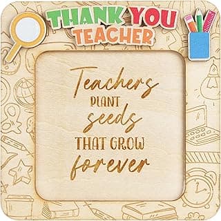 Teacher Appreciation Gifts for Women Men, Teacher Gifts Wood Plaque Sign Ornament, Wooden Sticky Notes Holder, Thank You Teacher Gifts, Back to School, End of Year