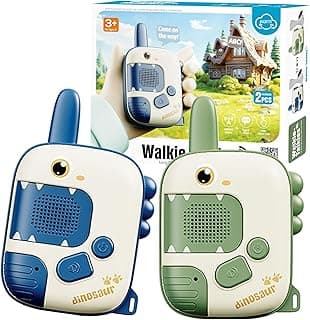 Dino Walkie Talkies for Kids,Dinosaur Toys for Kids 3-5-7,Toddler Kids Toys 2 Pack Birthday Gifts for 3 4 5 6 7 8 9 Year Old Boy Girls Toy for 3-12 Boys Outdoor Game,Easter Christmas Stocking Stuffers