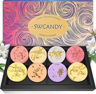 Shower Steamers Aromatherapy SWCANDY 8 Pack Mothers Day Gifts for Mom - Wife, Daughter, Grandma, Women, Sister and Teen Girls Natural Essential Oils Home Spa Self Care Stress Relief Relaxation