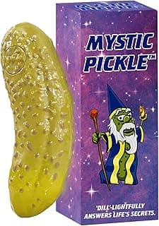 Mystic Pickle - Magic Fortune Teller with +100 Witty Responses - Unveiling The Briny Secrets of The Universe - Endless Entertainment with Friends, Family, Classroom Students - Best Novelty Gag Gift