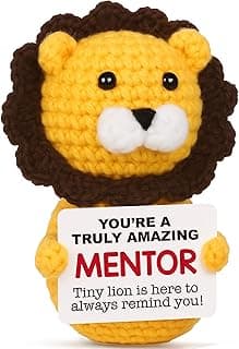 Mentor Gifts for Men, Women - Unique Thank You, Appreciation Gift for Boss, Leader, Teacher, Advisor - Handmade Crochet Lion Office Decor Keepsake from Mentee